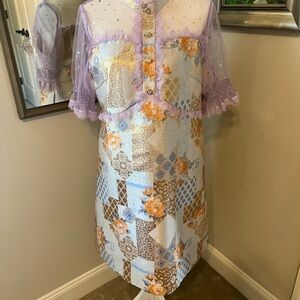 Burryco taffeta brocade dress